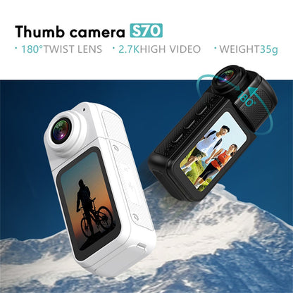 S70 Thumb Camera Rotation Lens WiFi DV Camera 2.7K HD First Person View Sports Cycling Camera with 32G Memory Card - TechGearPal