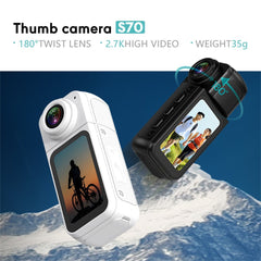 S70 Thumb Camera Rotation Lens WiFi DV Camera 2.7K HD First Person View Sports Cycling Camera with 32G Memory Card - TechGearPal