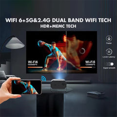 P19 Portable Projector 720P HD Video Android 13 WiFi Bluetooth-compatible Home Theater Office LED Projector