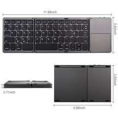 Wireless Bluetooth-Compatible Keyboard Mini Tri-Fold Keyboard with Touchpad for Tablet Phone Computer - TechGearPal
