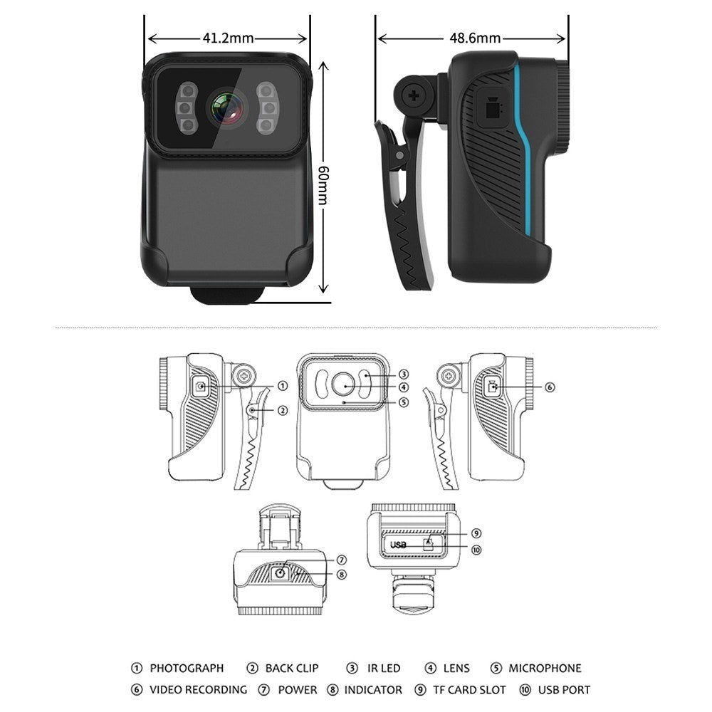 Video Action Camera 1080P WiFi Waterproof Camera Night Vision Vlogging Camera Recorder with Wide Angle Lens - TechGearPal